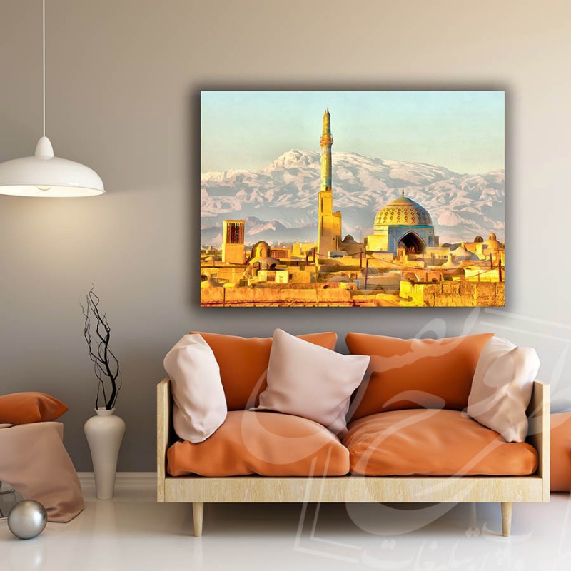 چاپ بوم کنواس | تابلو بوم نقاشی دیجیتال سفارشی مسجد جامع زاهدان
