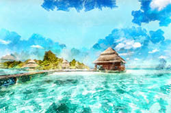 نقاشی دیجیتال جزایر باله