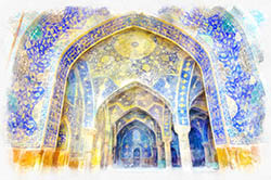 نقاشی دیجیتال مسجد جامع اصفهان